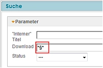 Beispiel Suche nach Paragraph im Feld Download